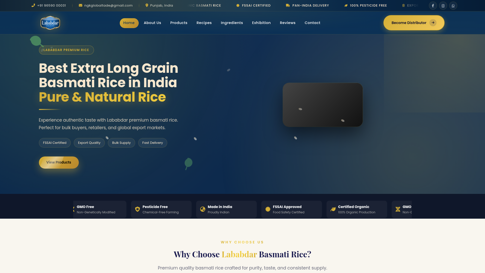 Lababdar Foods — Basmati Rice Brand - Bunty Arora Portfolio