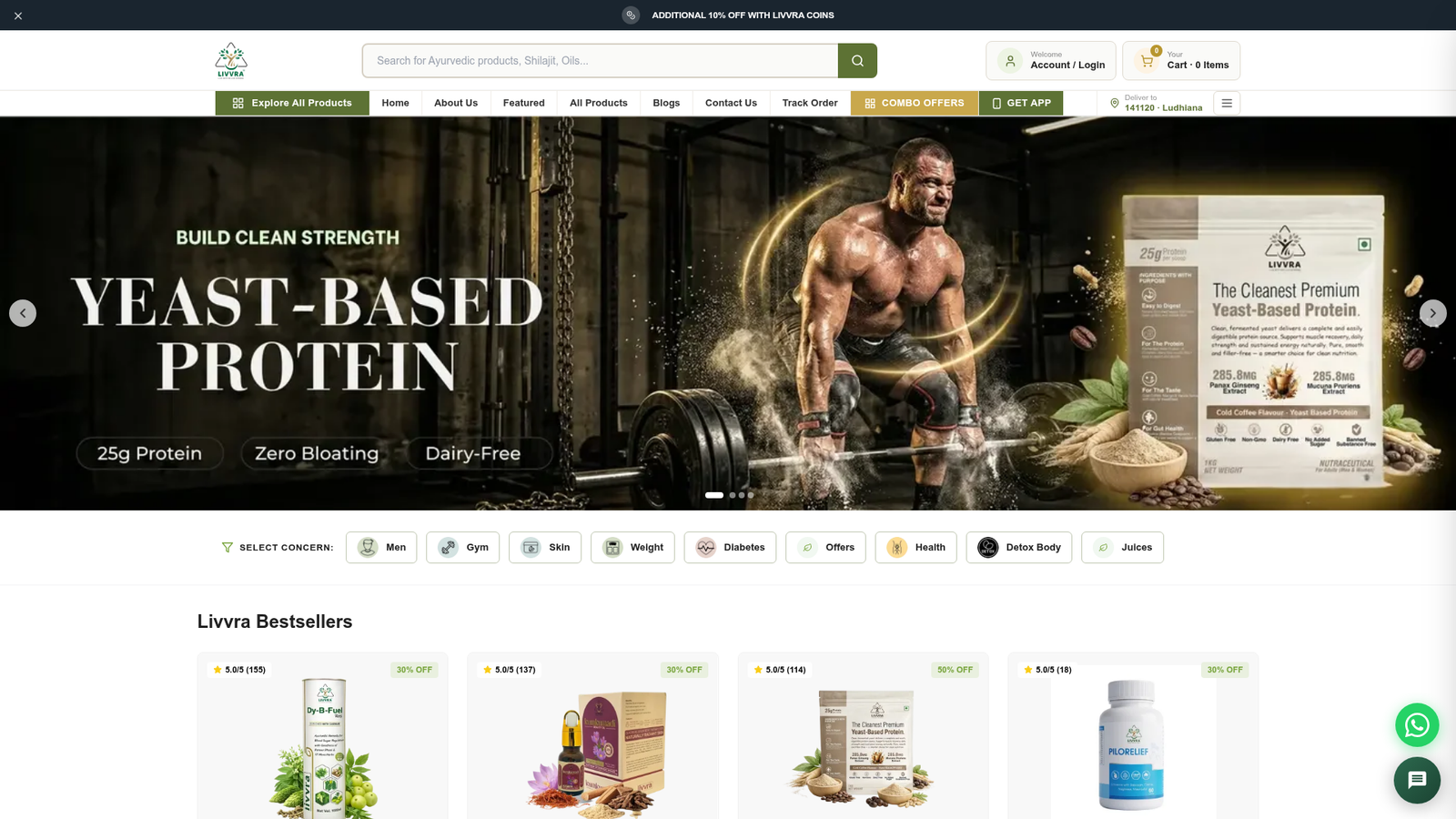 Livvra — Ayurvedic Health Ecommerce - Bunty Arora Portfolio